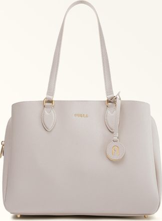 Furla Minerva Tote Perla E Light Grey Andromeda Calf Leather Woman