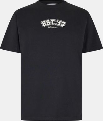 Off-white Mens Off White Regular Fit Lettering Crew Neck T-Shirt in Black/White - Size X-Small