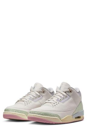 Nike Jordan Air Jordan 3 Retro Basketball Sneaker in Sail/Jade Aura/Iced Carmine at Nordstrom, Size 11.5