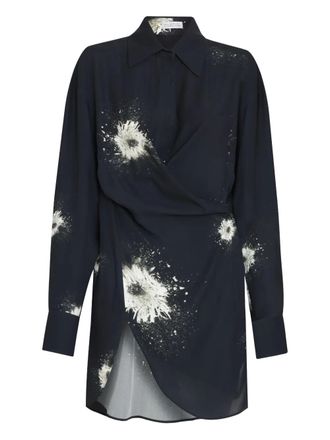 Gloria Coelho draped print top - Black