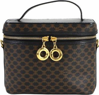 Celine Black Brown Pvc Leather Vanity Bag (Pre-Owned)