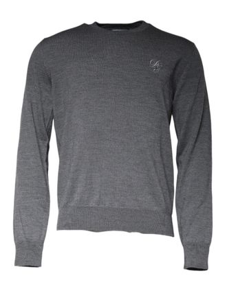 Dolce & Gabbana Mens Virgin Wool Crew Neck Sweater Gray