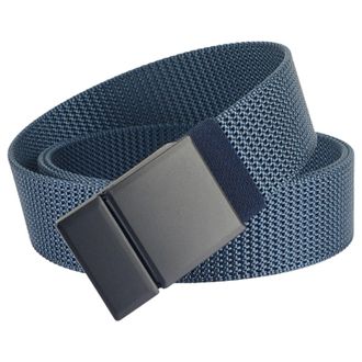 Generic Three Generations Of Plate Buckle Casual MenS Belt Nylon Belt Mens Reversible Leather Belts (Blue, A)