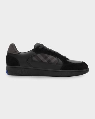 Burberry Men & apos;s Check Leather Low-Top Sneakers