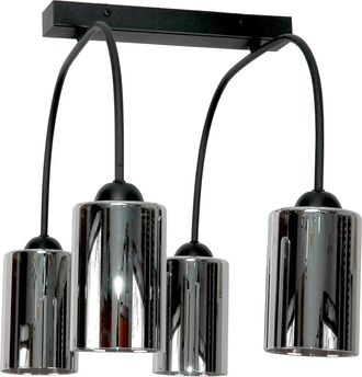 OEM L&aacute;mpara De Techo Colgante Cl&aacute;sica Negra Con Pantalla De Cristal 15-491 Davis