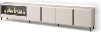 Skraut Home Skraut Home - Mueble Tv, Televisi&oacute;n, Muebles De Sal&oacute;n, Almacenaje, 315x35x61cm, Para Tv Hasta 80, Chimenea El&eacute;ctrica Xxl, Dise&ntilde;o Industrial, Led, Esti