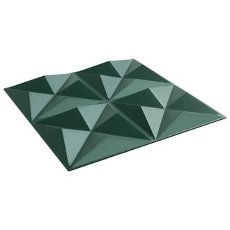 vidaXL Paneles De Pared 12 Pcs Verde Origami 50 X 50 Cm Espuma Xps Vidaxl