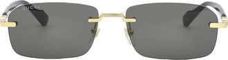 Gucci Grey Rectangular Mens Sunglasses GG1221S 001 56