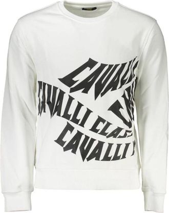 Cavalli Cotton Sweater - Heren - Sweatshirts - Wit - 2XL - Katoen - Hoodies & sweatvesten