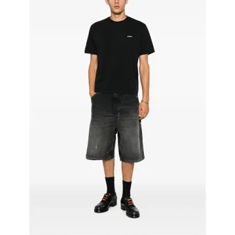 VETEMENTS Logo-Print Crew Neck T-Shirt - Black