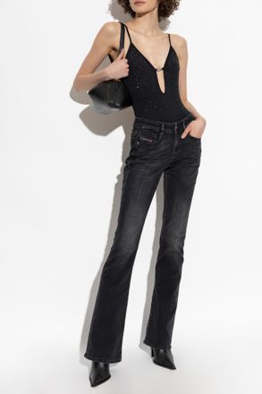 Diesel UFBY-OVAL-D-BODYSUIT Bodysuit, Womens, Black