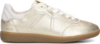 Fred De La Bretoniere Schoenen, Dames, Geel, 38 EU, Gouden Parel Leren Sneakers