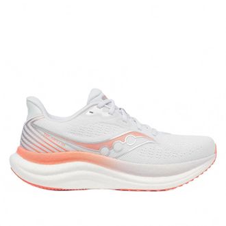 Saucony Womens Ride 23 Running Shoes In White/pink