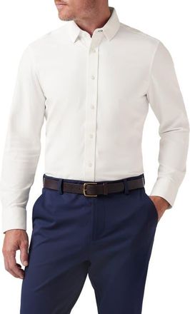 Mizzen+Main Bateman Trim Fit Performance Button-Up Shirt in White Twill Classic at Nordstrom, Size Xx-Large