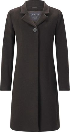 Cinzia Rocca Enkelrij jas - Dames - Mantel - Bruin - 2XL - Wol - Jassen
