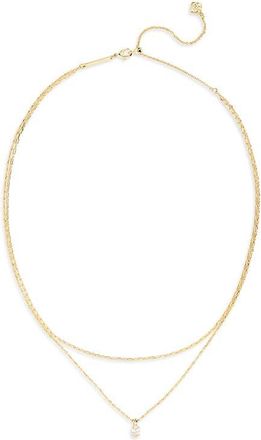Kendra Scott Cailin Layered Necklace in Gold White Crystal at Nordstrom