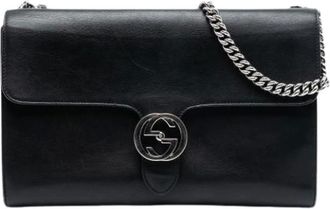 Gucci Pre-owned Cross Body Bags, female, Black, Size: ONE SIZE Pre-owned Flip-lock Flap Crossbody Bag