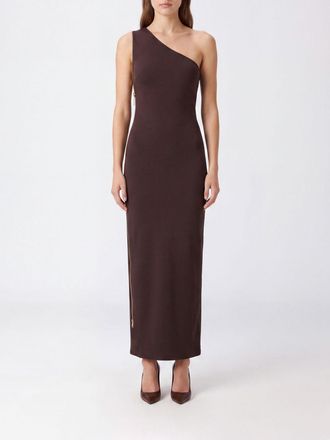 Elisabetta Franchi Abito midi a tubino in jersey monospalla con spacco