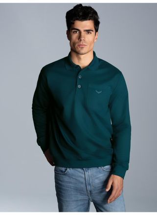 Trigema TRIGEMA Langarm Polo aus Sweat-Qualit&auml;t