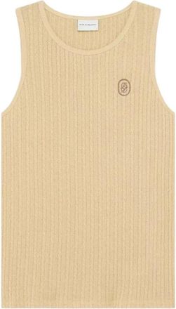 Dr&ocirc;le de Monsieur Le D&eacute;bardeur D Miroir - Heren - Tops zonder mouwen - Beige - M - Katoen - Tops