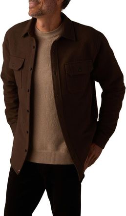 The Normal Brand Heavyweight Cotton Flannel Button-Up Overshirt in Dark Brown at Nordstrom, Size Medium
