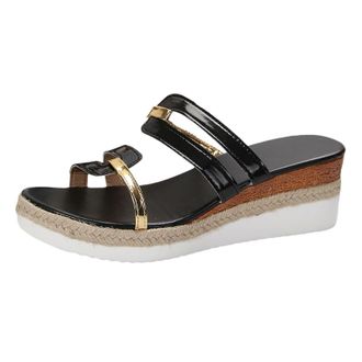 Generic Womens Espadrille Wedge Sandals Vintage Platform Sandals Comfort Slip on Open Toe Sandals Summer Shoes Wide Fit Sandals Ladies Summer Casual Wedges Sh