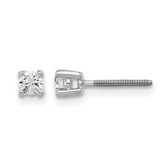 Diamond2Deal 14k Yellow Gold 1/5 ct Round Lab Grown Diamond Stud Earrings Screw Back VS Clarity, D-E Color