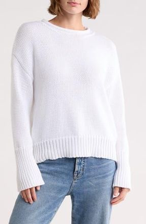 Elie Tahari Rolled Neck Cotton Sweater in White at Nordstrom Rack, Size X-Large