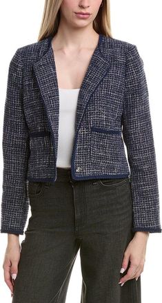 Shelli Segal Patch Pocket Tweed Jacket