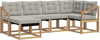 vidaXL Conjunto De Sof&aacute;s De Exterior 6 Uds. Blanco Y Gris Claro Vidaxl