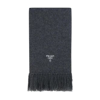 Prada Winter Scarves, male, Gray, Size: ONE SIZE Cashmere Logo Scarf