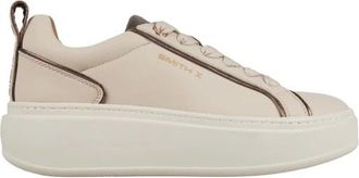 Alexander Smith Stone Donna in ivoor met bronzen laminaatdetails - Dames - Sneakers - Beige - 40 EU - Schoenen