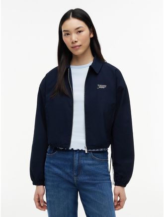 Tommy Hilfiger Womens Tommy Jeans Seersucker Zip Jacket - Dark Night Navy - XS