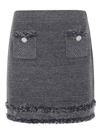 Blugirl Moulin&eacute; fringed embellished pocket mini skirt - Grey