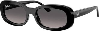 Ray-Ban Gradient Grey Polarized Oval Ladies Sunglasses RB2221 901/M3 56