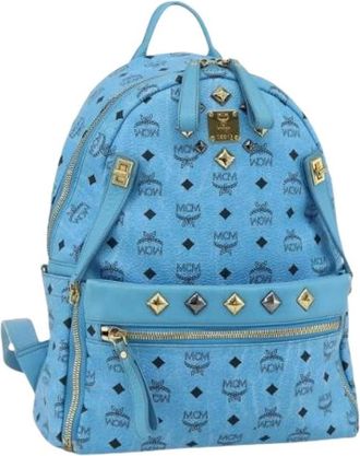 MCM Pre-owned Backpacks, female, Blue, Size: ONE SIZE Pre-owned PVC Leather Backpack