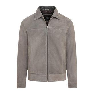 Infinity Leather Mannen Stone Geit Suede Leren Harrington Biker Jas - Berlijn