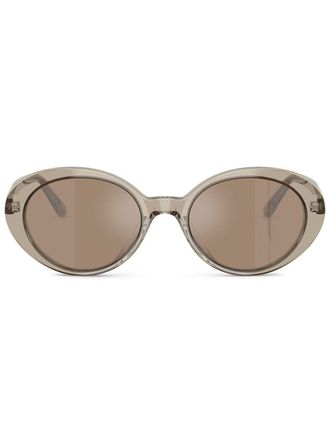 Oliver Peoples Zonnebril met doorzichtig rond montuur - Groen