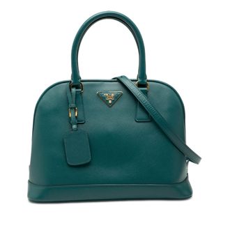 Prada Blue Medium Saffiano Lux Open Promenade Satchel
