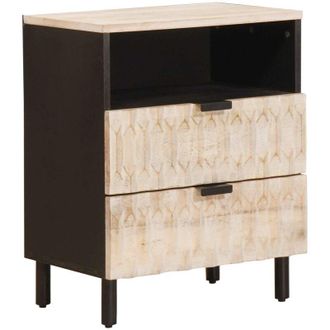 vidaXL Bedside Cabinet White 50 x 33 x 60 cm Solid Mango Wood vidaXL