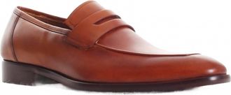 Mezlan Mens Calfskin Penny Loafers In Cognac
