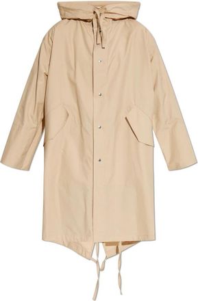 Jil Sander Katoenen Parka met Capuchon - Dames - Parka Jassen - Beige - XS - Katoen - Jassen