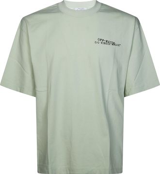 Off-white Light Muted Green Abstract Graphic T-Shirt