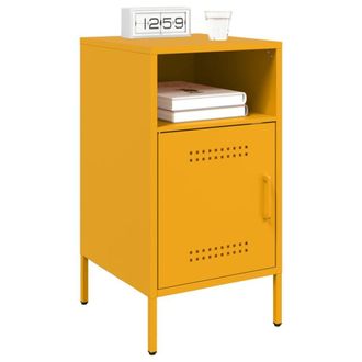 Berkfield Home Sturdy Bedside Cabinets 2 pcs Mustard Yellow 36x39x68 cm Steel | Size: 36 x 39 x 68 cm