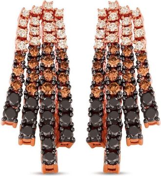 Le Vian Ladies Chocolate Layer Cake Earrings set in 14K Strawberry Gold