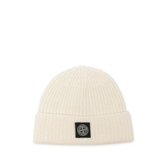 Stone Island Logo-patch Ribbed-knit Beanie Hat