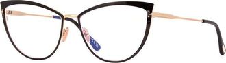 Tom Ford FT5877-B 001 Shiny Black/Gold/Clear Blue Light Block 56mm