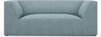 MICADONI Sofá 2 plazas de pana azul claro