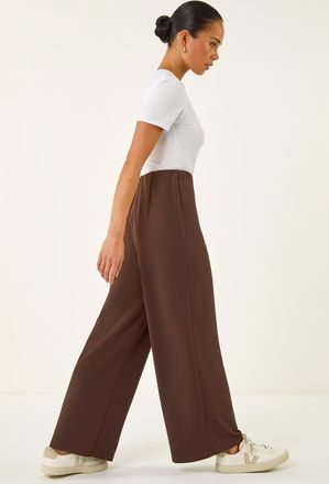 Roman Wide Leg Crepe Stretch Trouser