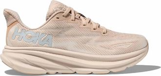 Hoka One One Womens Clifton 9 Running Shoes In Shifting Sand / Eggnog
